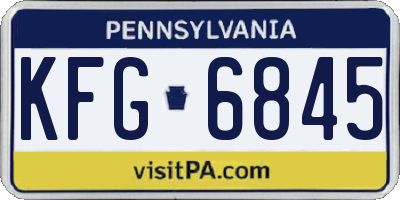 PA license plate KFG6845