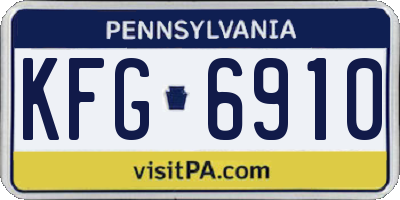 PA license plate KFG6910