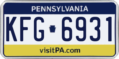 PA license plate KFG6931