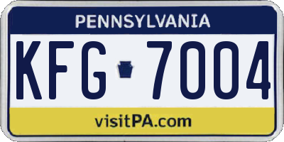 PA license plate KFG7004