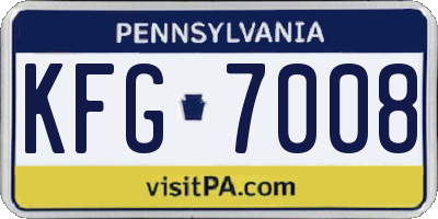 PA license plate KFG7008