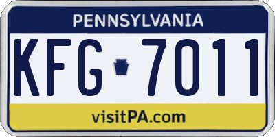 PA license plate KFG7011