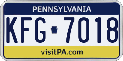 PA license plate KFG7018