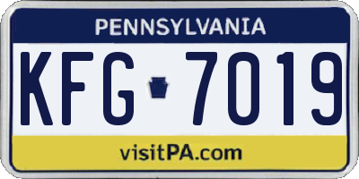 PA license plate KFG7019