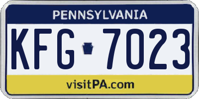 PA license plate KFG7023