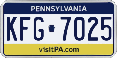 PA license plate KFG7025