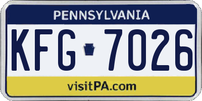 PA license plate KFG7026