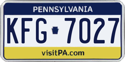 PA license plate KFG7027