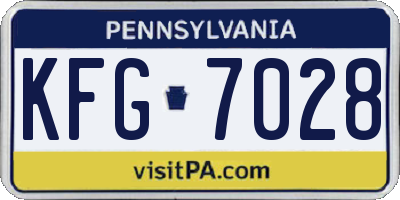 PA license plate KFG7028