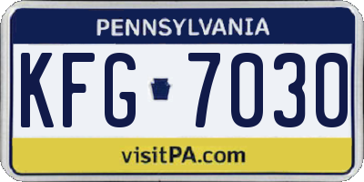 PA license plate KFG7030