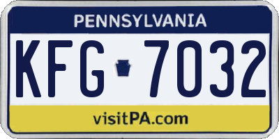 PA license plate KFG7032