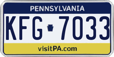 PA license plate KFG7033
