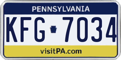 PA license plate KFG7034