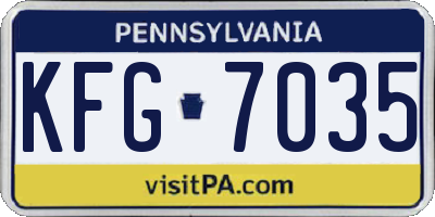 PA license plate KFG7035