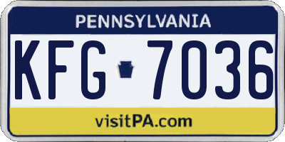 PA license plate KFG7036