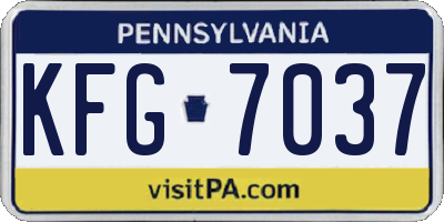 PA license plate KFG7037