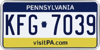 PA license plate KFG7039