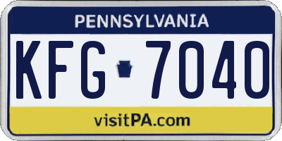 PA license plate KFG7040