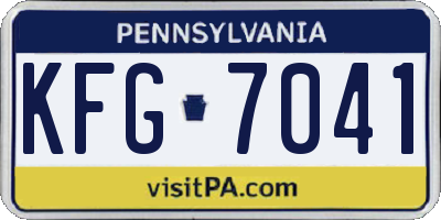 PA license plate KFG7041