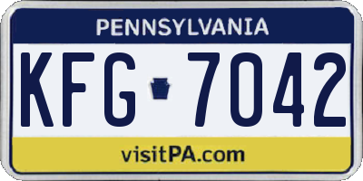 PA license plate KFG7042