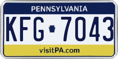 PA license plate KFG7043