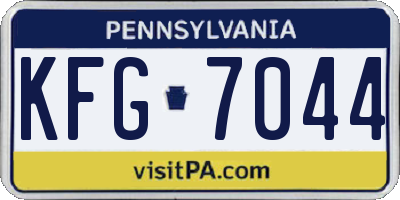 PA license plate KFG7044