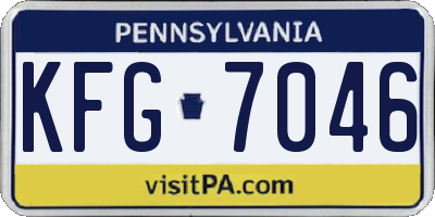 PA license plate KFG7046