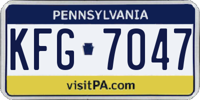 PA license plate KFG7047