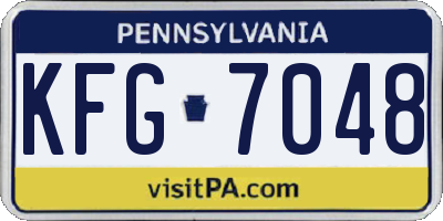 PA license plate KFG7048