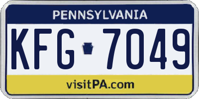 PA license plate KFG7049