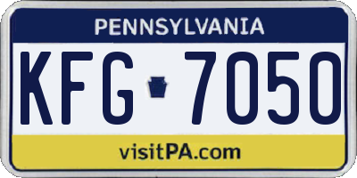 PA license plate KFG7050