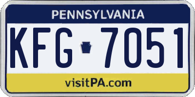 PA license plate KFG7051