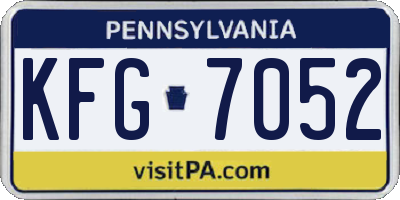 PA license plate KFG7052