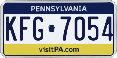 PA license plate KFG7054