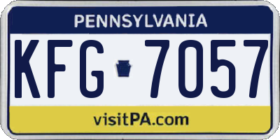 PA license plate KFG7057