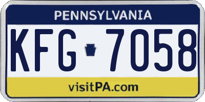 PA license plate KFG7058