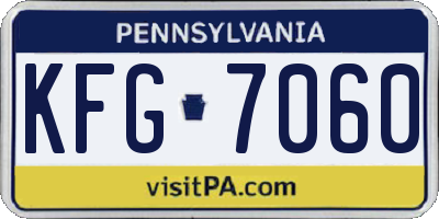 PA license plate KFG7060