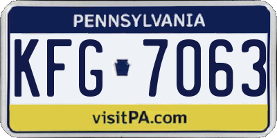 PA license plate KFG7063
