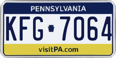 PA license plate KFG7064