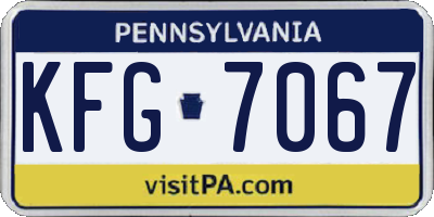 PA license plate KFG7067
