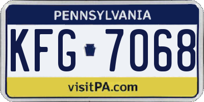 PA license plate KFG7068