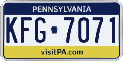 PA license plate KFG7071