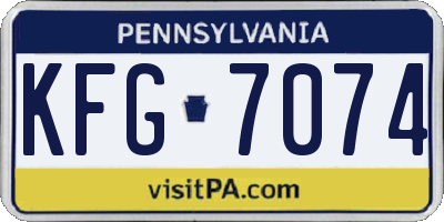 PA license plate KFG7074