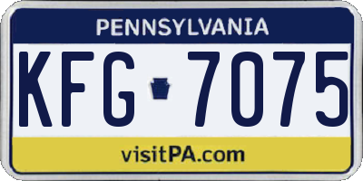 PA license plate KFG7075