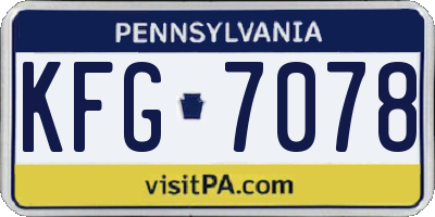 PA license plate KFG7078