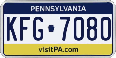 PA license plate KFG7080