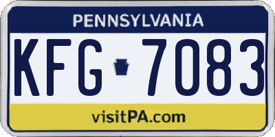 PA license plate KFG7083