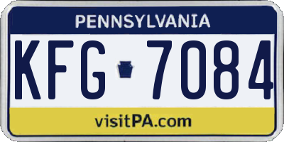PA license plate KFG7084