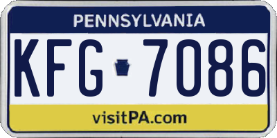 PA license plate KFG7086