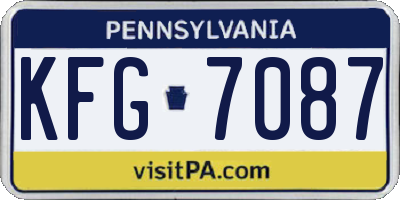 PA license plate KFG7087